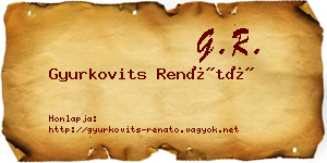 Gyurkovits Renátó névjegykártya